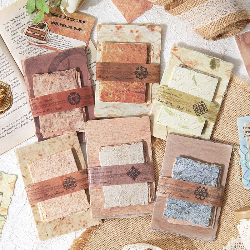 

20pcs/lot Memo Pads Material Paper Time on Paper Junk Journal Scrapbooking Cards Background Decoration Paper stationery