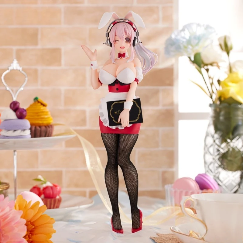

SUPER SONICO FuRyu Maid cafe Light Blue Bunny Girl Original genuine PVC Action Anime Model Toys Figure Collection Doll Gift