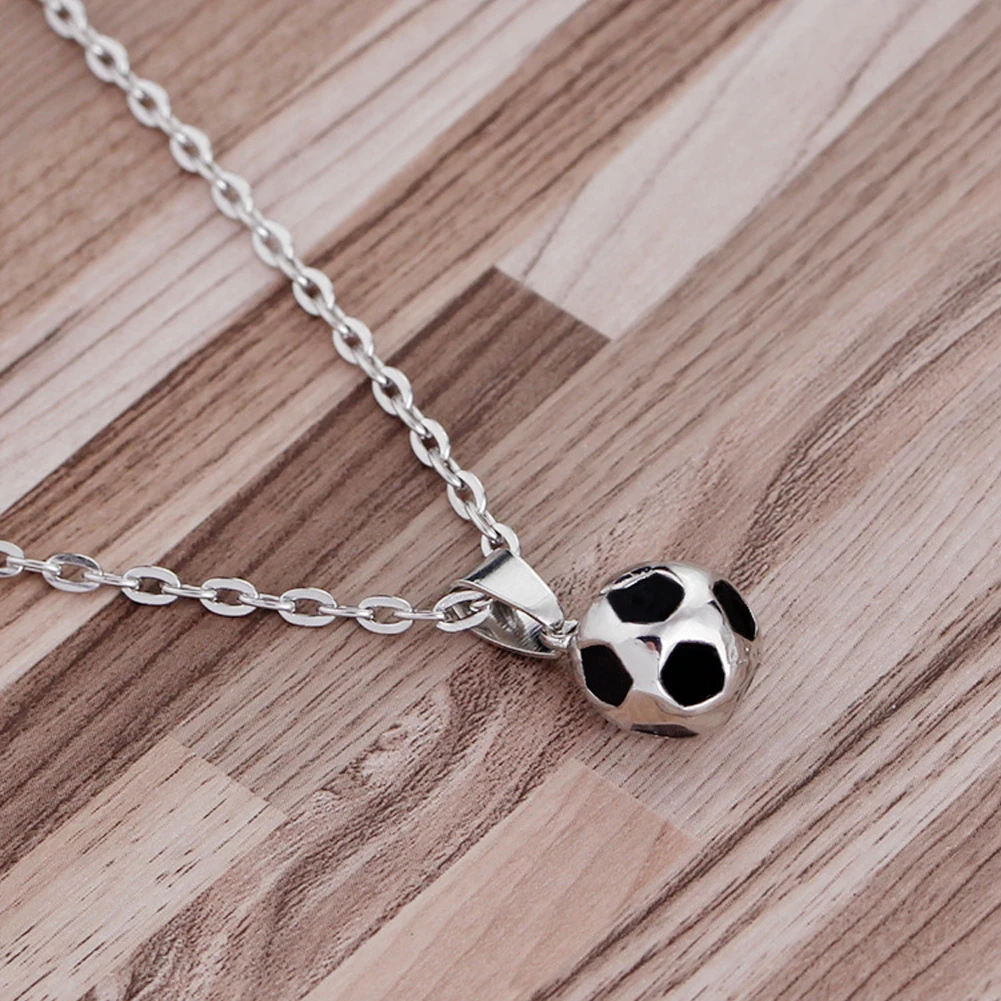 New Hip Hop Men Hippie Male Sports Fashion Necklace Football Pendant Necklace Alloy Chain Soccer Ball Necklace Jewelry Gift