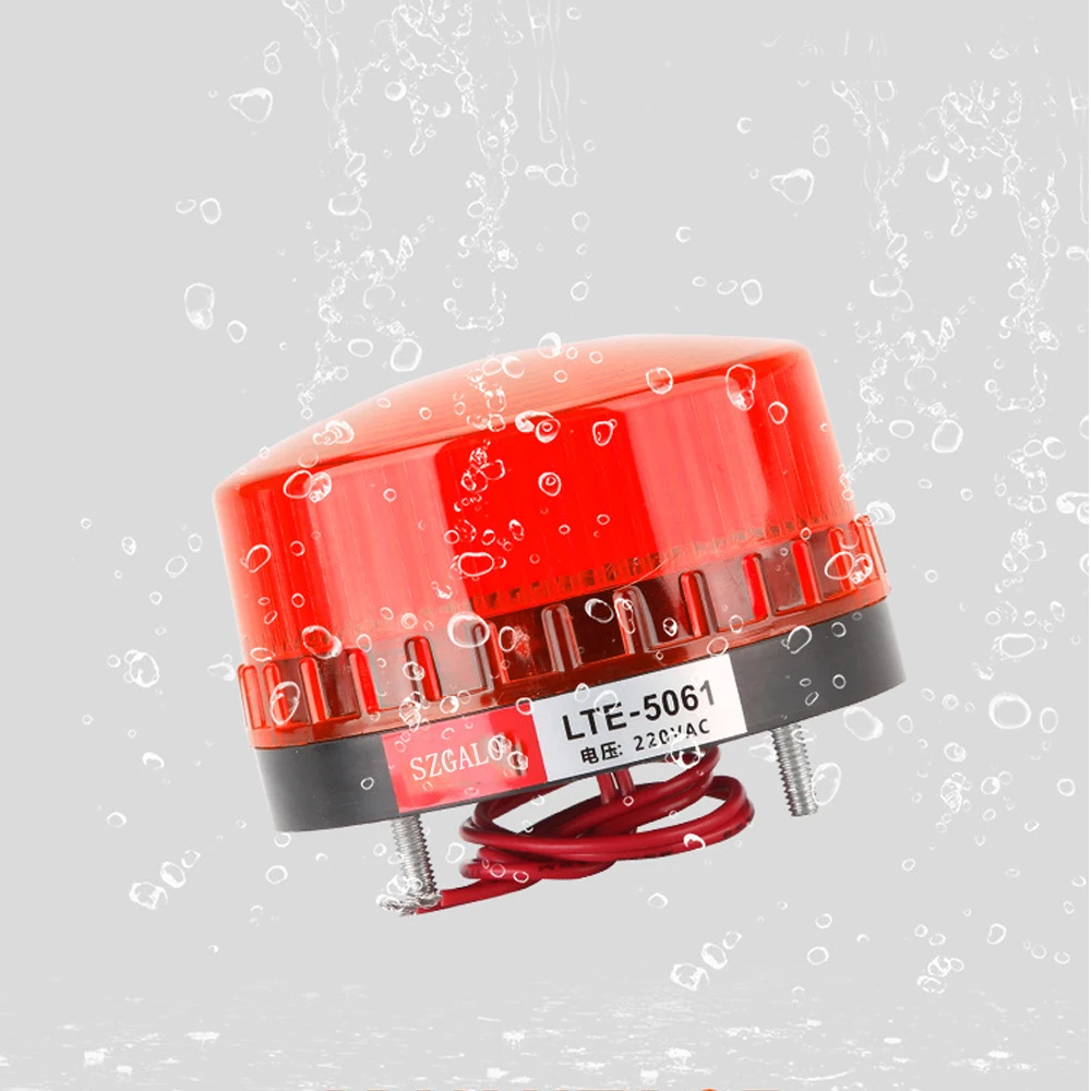 Long Bright Waterproof MINI Warning LED Light12V~220V Safely Security Alarm Strobe Signal Safety Lamp with Bracket no Sound