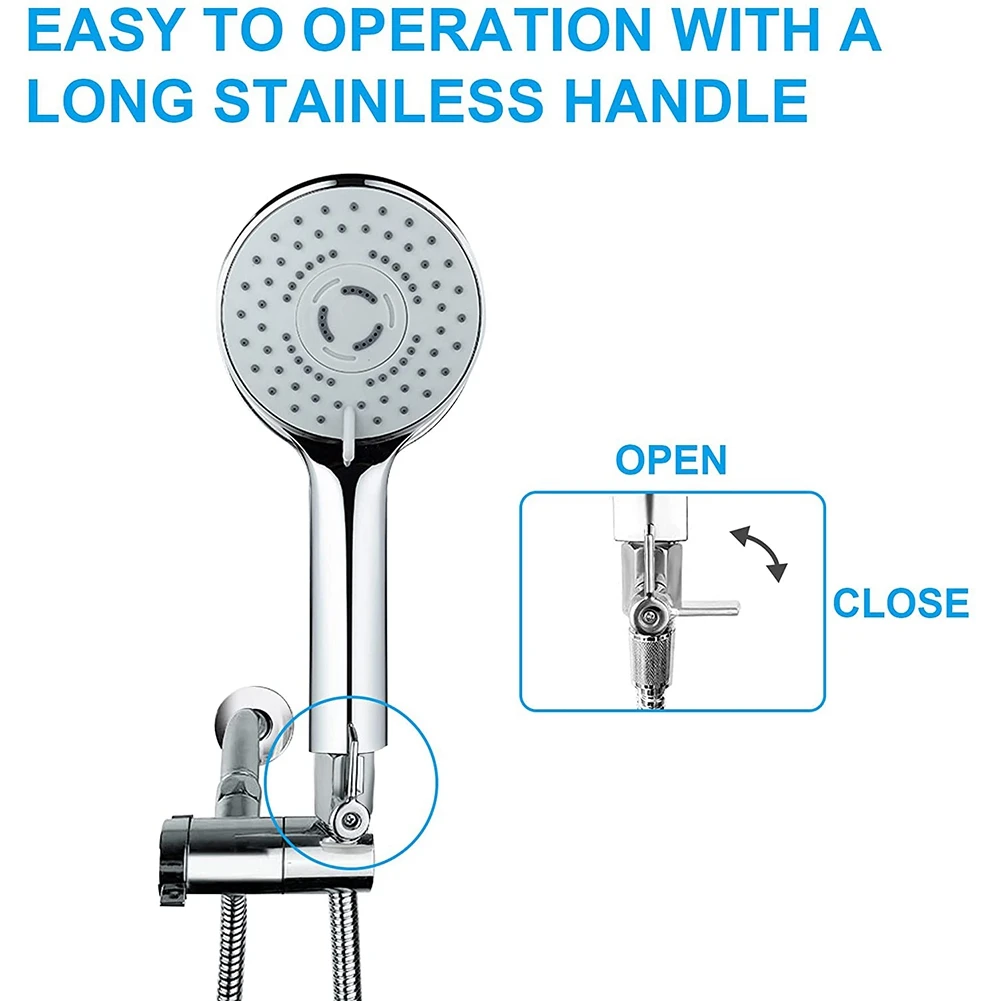 صمام إغلاق رأس الدش من ALIM، صمام كروي صغير من الفولاذ المقاوم للصدأ 304، خيط NPT (1/2 بوصة ذكر × 1/2 بوصة أنثى) #3