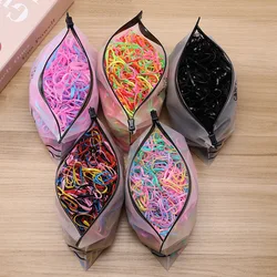 500Pcs Girls Colourful Disposable Rubber Band Elastic Hair Bands Headband Children Ponytail Holder Bands Kids Hair Accessories