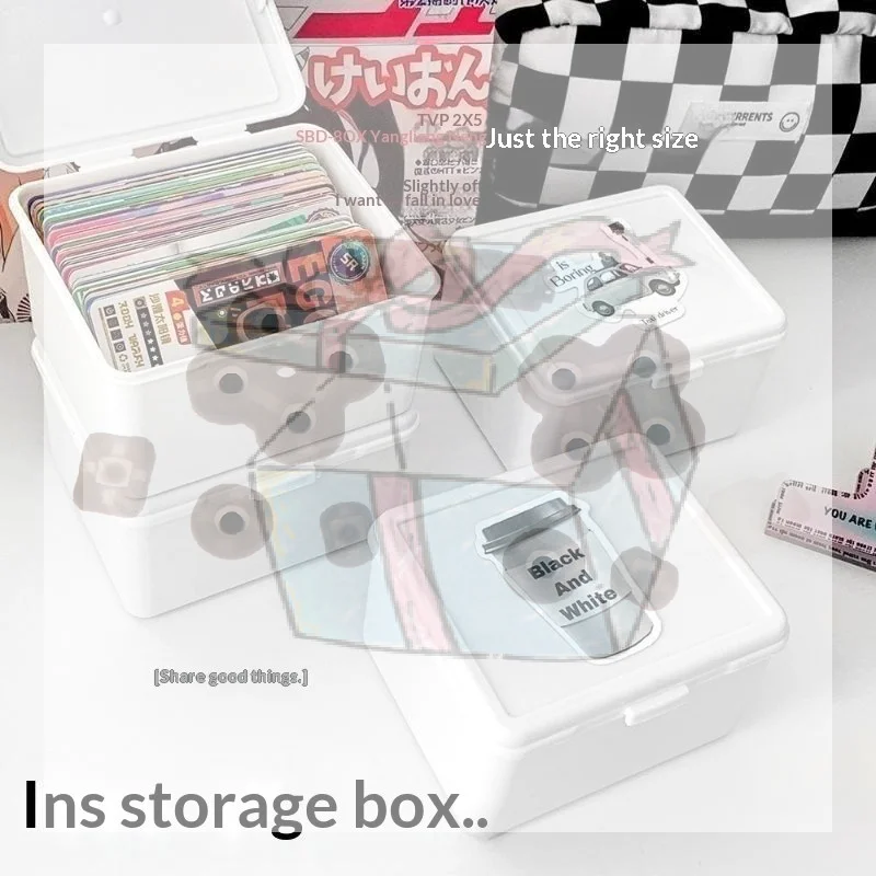 【CC】1PC Korean Transparent Storage Box Card Photocard Storage Box Photo Card Organizer Classification Flip Box