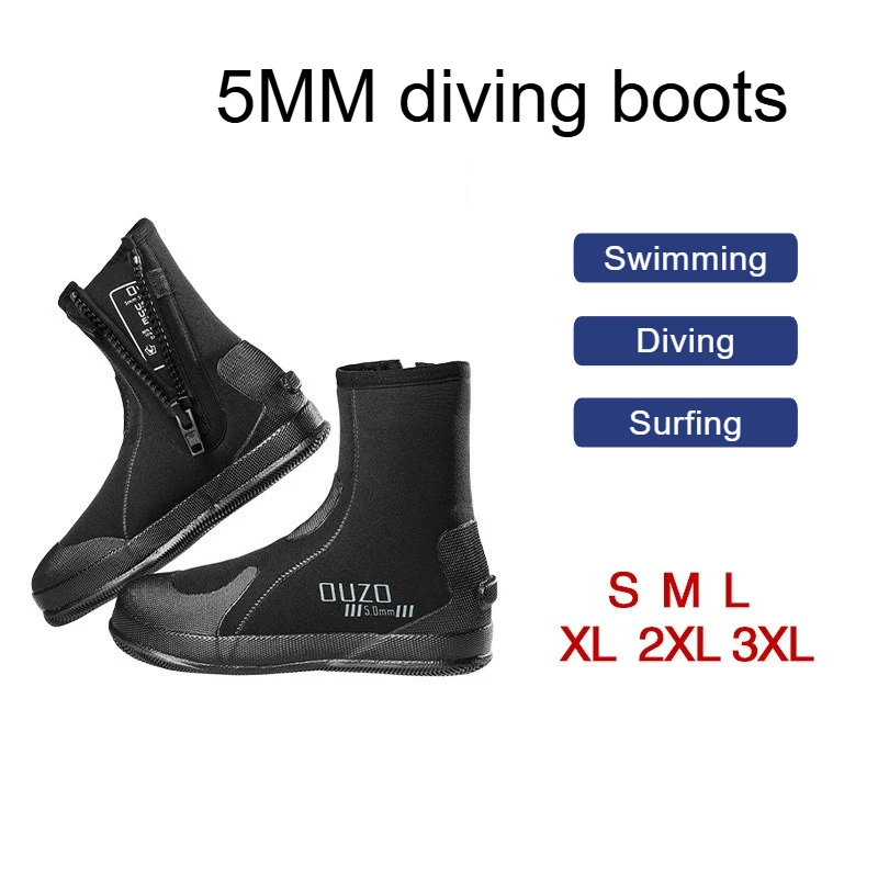 Anti-Slippery 5mm Thickness High-Top Diving Boots Hard-Wearing Thicken Ocean Lake Dive Shoes Abrasion Resistant  Beach Sandals