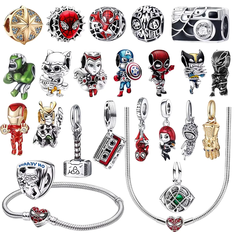 

New Disney 925 Silver Lion King Donald Duck Charm of ley 925 Chain Beaded Fit Original Bracelet Accessories DIY Ladies Jewelry