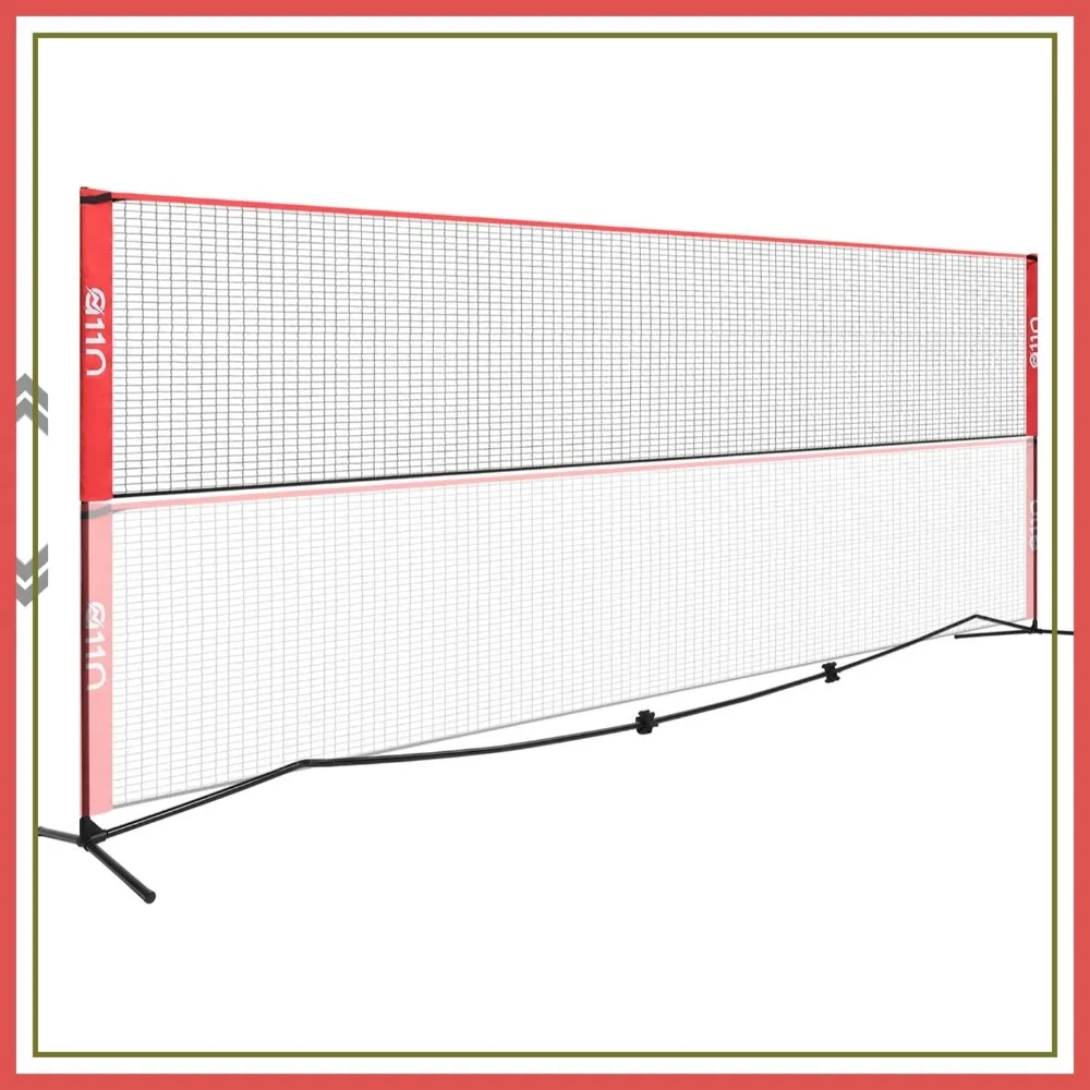 Adjustable Badminton Net - Multi-Sport for Volleyball, Tennis, Soccer, Pickleball - 11ft/14ft/20ft Wide