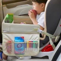 Car Seat Tray For Kids Foldable Multiple Pockets Waterproof Car Table Portable Large Capacity Table For Dining Drawing Car