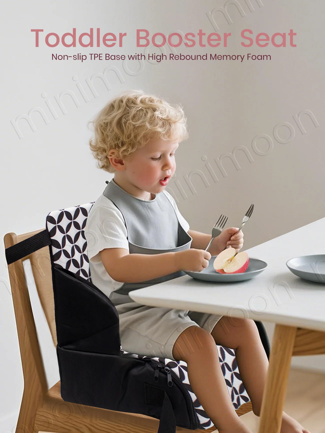 Siège rehausseur Portable pour bébé, pour salle à manger et voyage, coussin de chaise haute pliable avec sangles lavables et boucle de sécurité