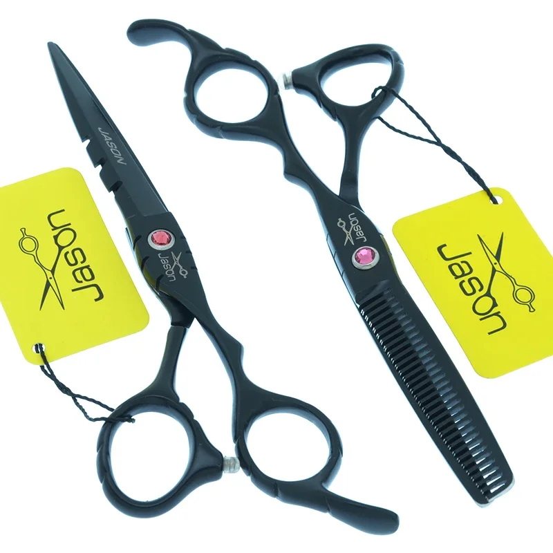 Jason 5.5/6 inch Hairdressing Scissors Japanese Steel 440C Barber Hair Cutting Shears Salon Haircut Thinning Scissors A0062D