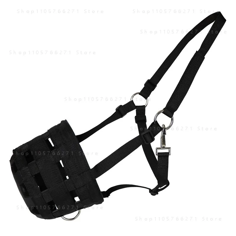 Nylon Horse muzzle With Adjustable Horse Halter Collar Overeating Prevention Harness Horse Cribbing Stall Chewing