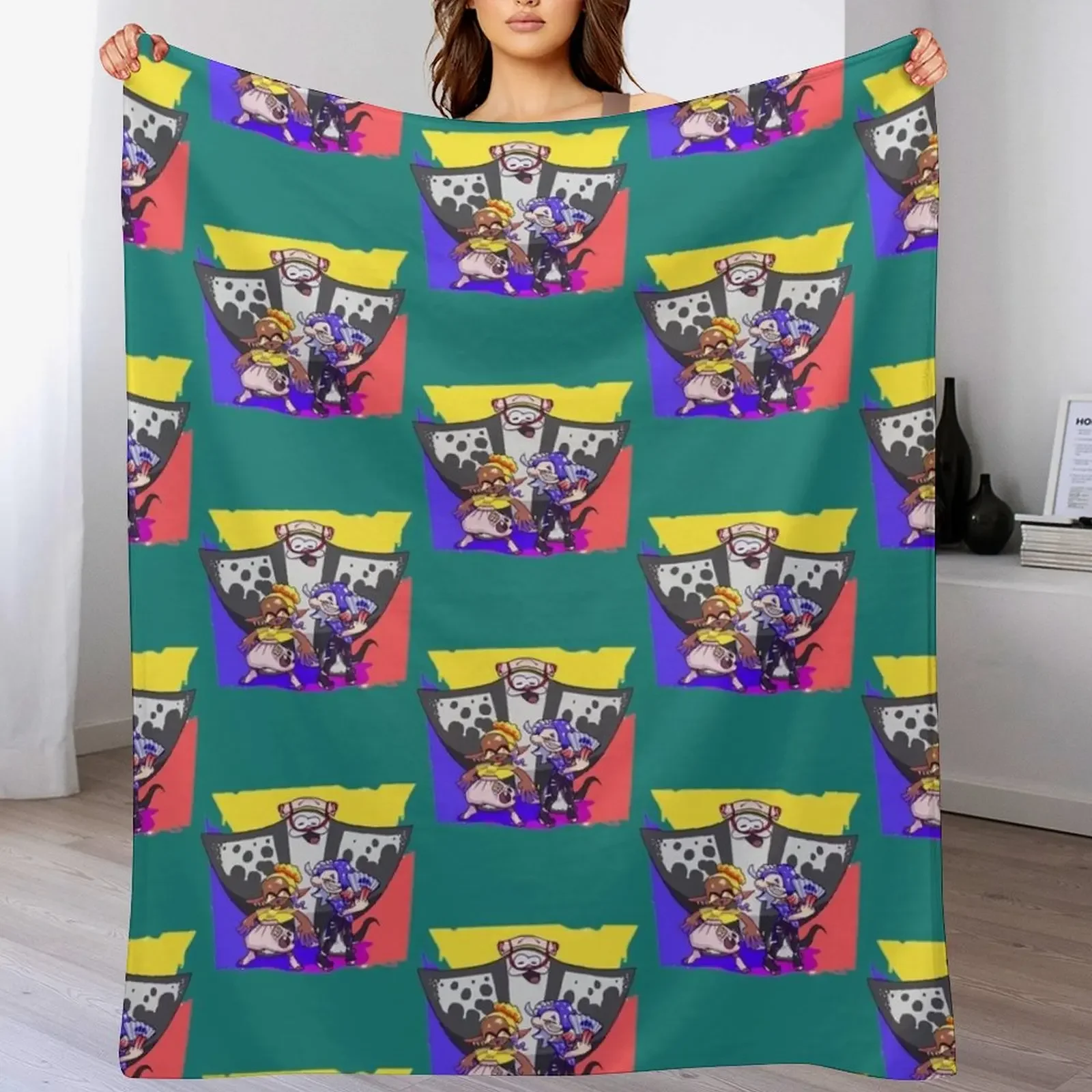 

Deep Cut Throw Blanket for winter Furry Thermal Plaid on the sofa Blankets