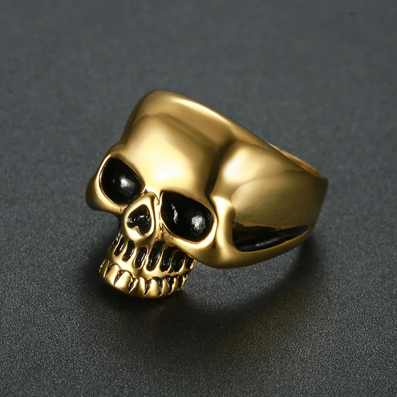 Skull Head Men Rings Stainless Steel Women Jewelry Vintage Punk Rock Cool Stuff Fashion Accessories Halloween Gift Wholesale