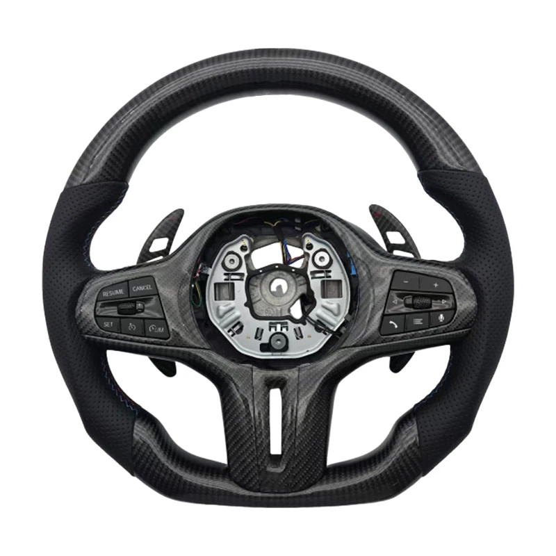 

Горячий новый продукт из углеродного волокна, кожа для рулевого колеса BMW, идеально подходит для руля G20 G28 G29 G30 G32 G38 G11