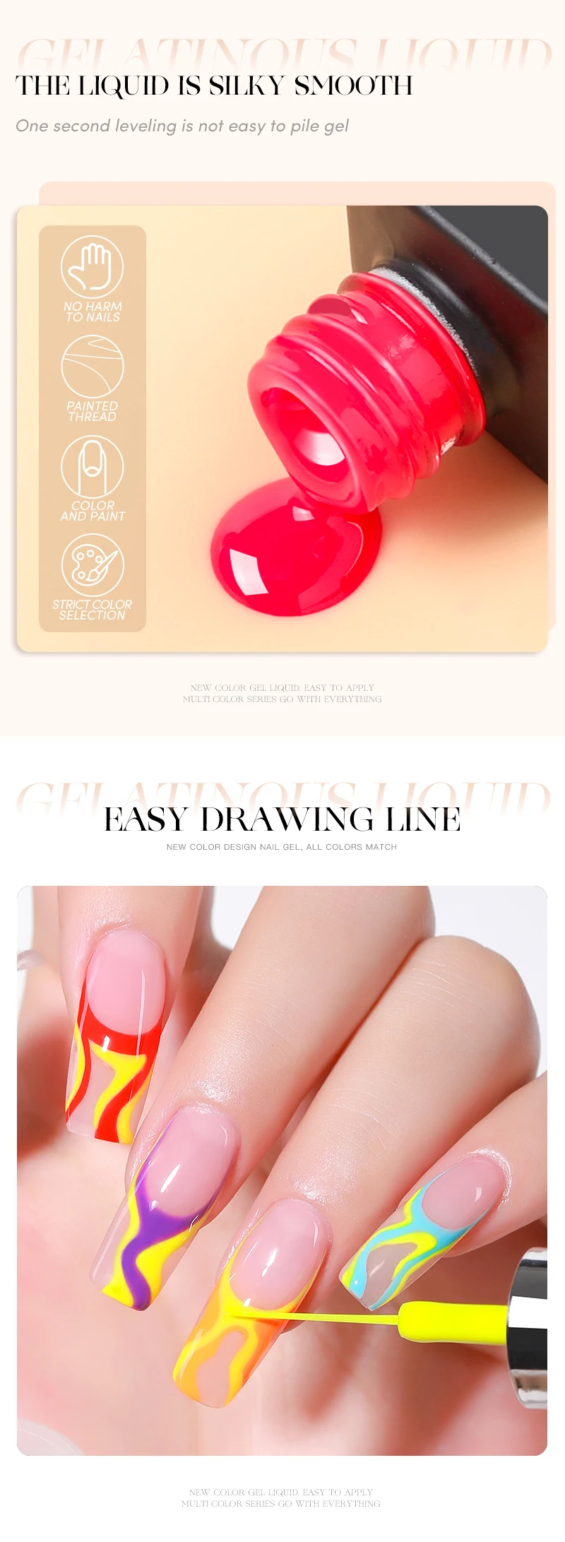AS Solid Line Gel-Nagellack, nicht im Set, 24 Farben, für Maniküre, Zeichnung, Nagellack, DIY-Malerei, Lack, reiner Liner, Nägel, Kunstgel – Detail 3
