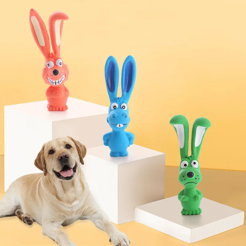 Latex Rabbit Dog Toys Chew Pet Toy dog supplies  dogs pets accessories  Squeezable squeaky dog toy  puppy accessories