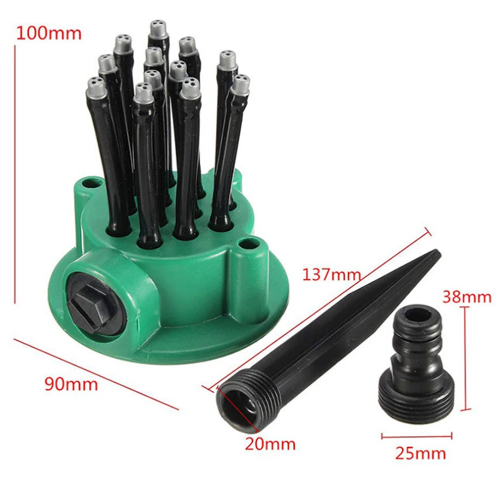 

Automatic Water Sprinkler with 12 Tubes for Garden Irrigation and Lawn Care Rotating System for Efficient Watering