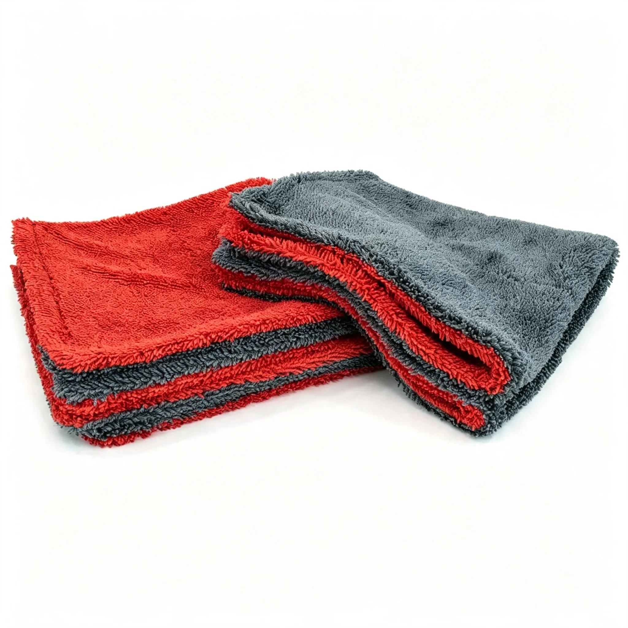Red Grey Twist Loop Microfiber Towel Thick Water Absorbent Car Wash Cloth Lint Free Vehicle Paint Cleaning Drying Rag