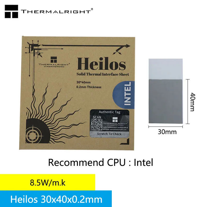 Thermal right heilos 8,5 w cpu festes thermisches fett blatt nicht leitendes hochleistungs-cpu festes thermisches fett blatt