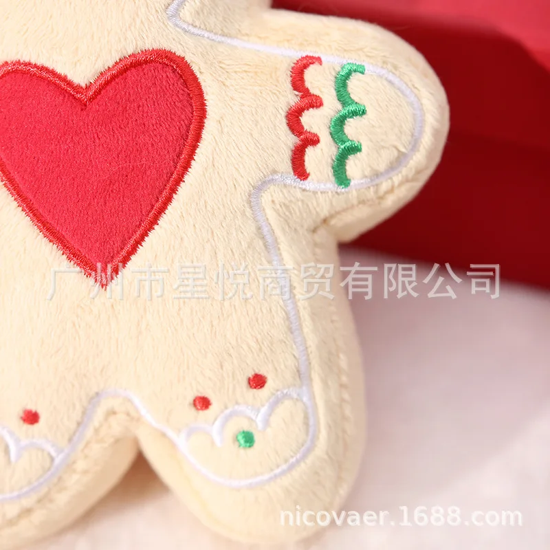 ของเล่นตุ๊กตาเสียงร้องสำหรับแมวและสุนัข ลายปักคริสต์มาส แบล็คฟรายเดย์ ตุ๊กตาหมีขนมปังขิง ตุ๊กตาหิมะ ต้นคริสต์มาส