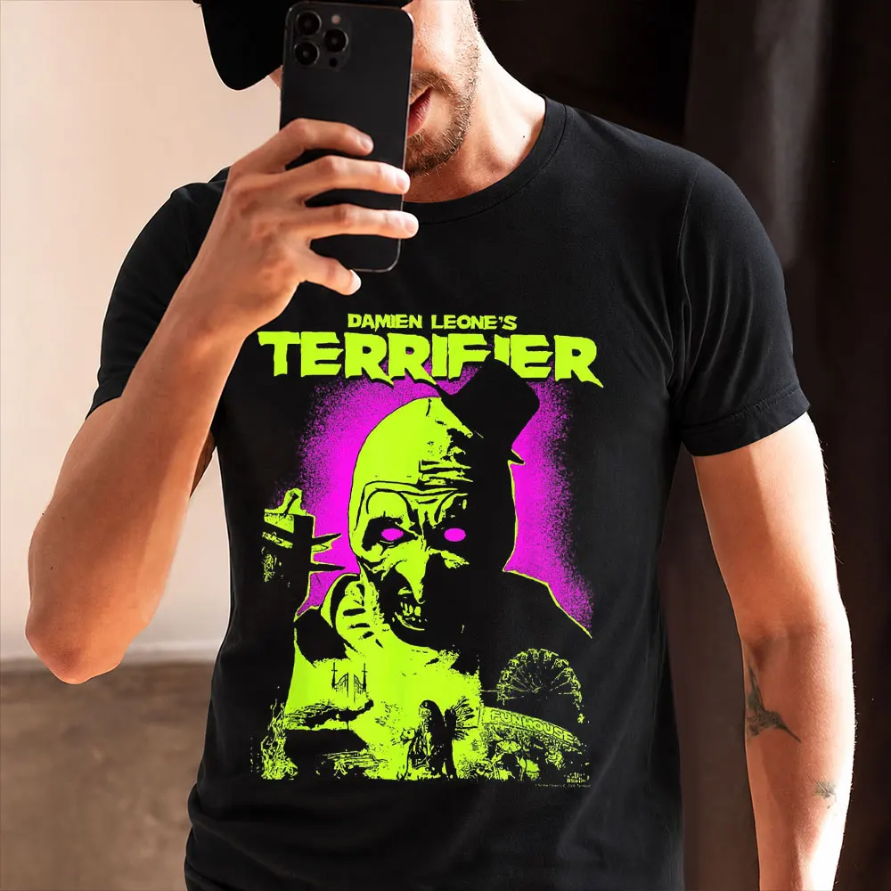 Retro Horror Movie Terrifier Art The Clown Killer Scary Halloween Gift T Shirt 0803 Short Sleeve Graphic clothes All size tops