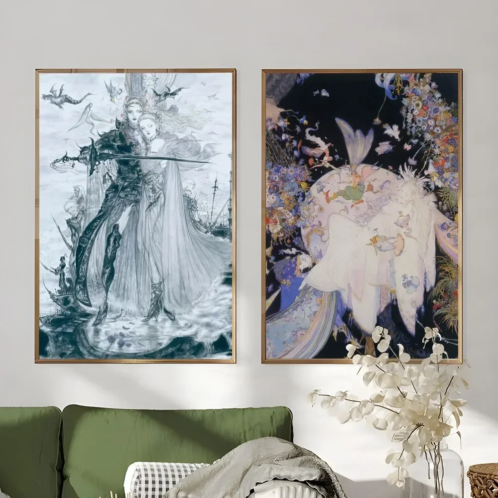 Yoshitaka Amano Final Fantasy Game Luxury Poster Waterproof Wall Art Printing Home Living Bed Room Bar Aesthetic Decor - view 4