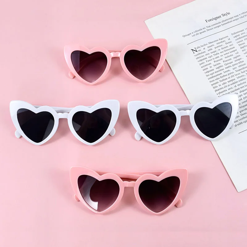 Funny Heart Shaped Glasses Women Vintage Cartoon Heart Designer Sun Glasses for Wedding Birthday Party Photo Props Kids Gift Toy