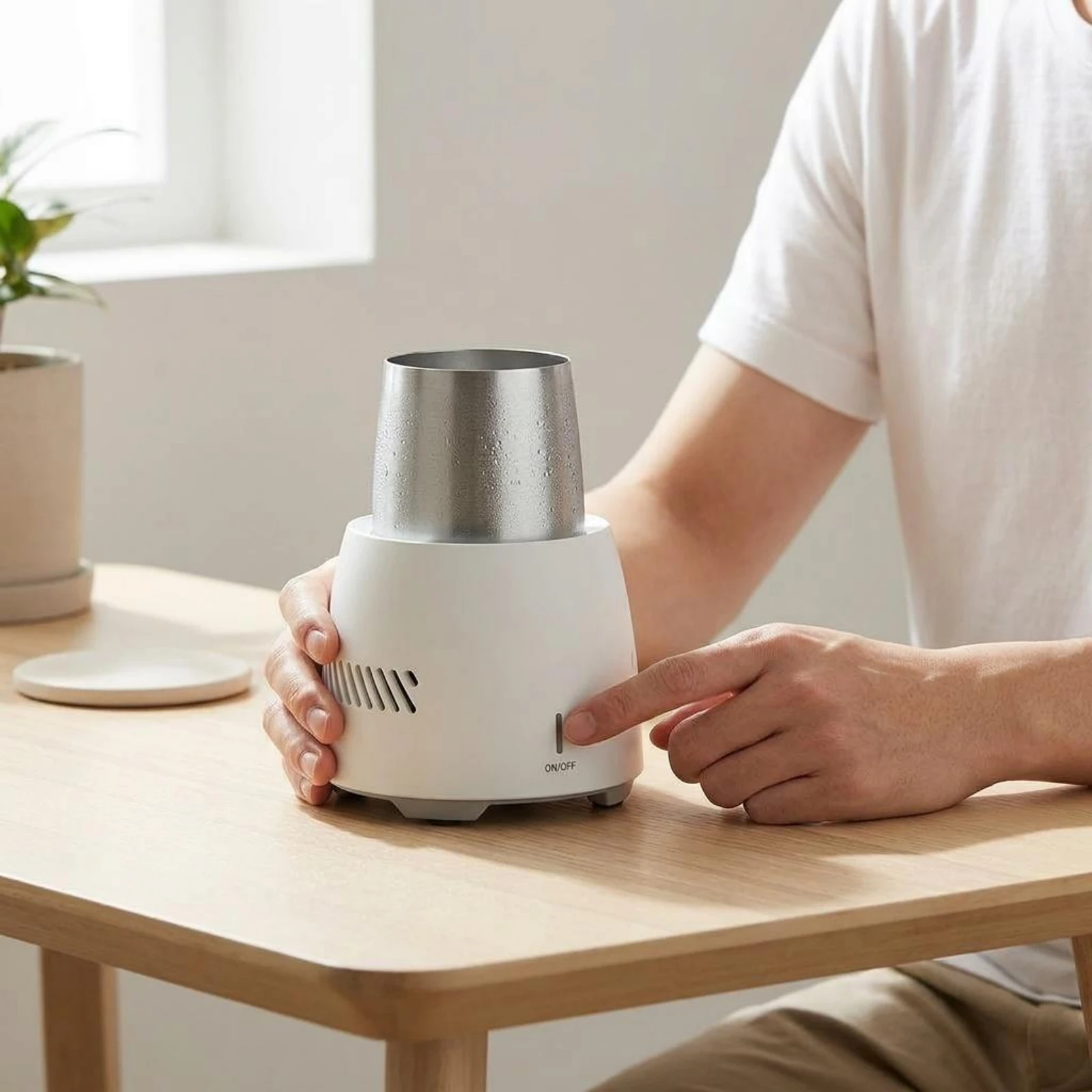 Semiconductor Cup Cooler Quick Chill Car Cup Cooler Desktop Drink Chiller Cool and Warm view 6