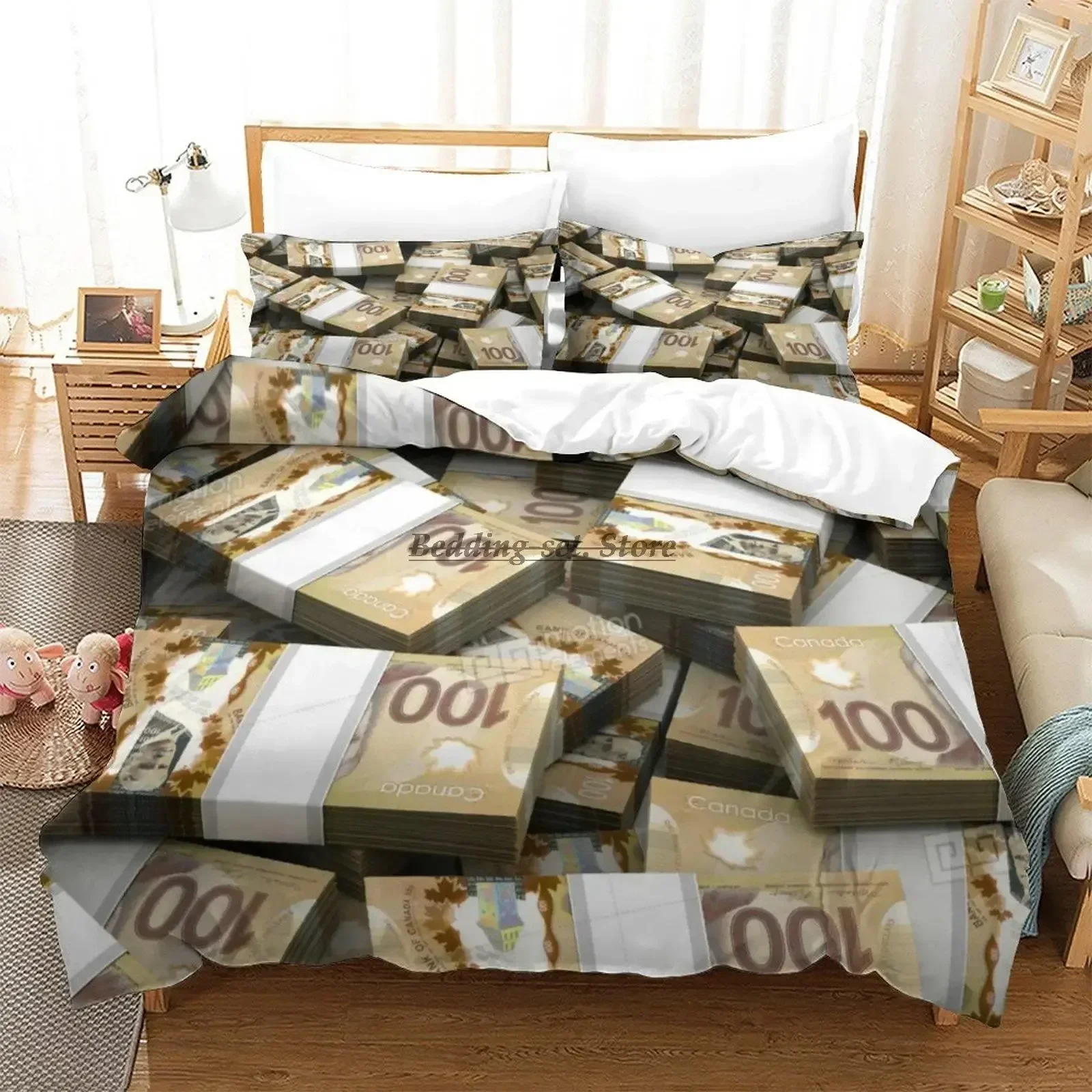 Canadian Dollar Bedding Set Single Twin Full Queen King Size Bed Set Aldult Kid Bedroom Duvetcover Sets 3D Print Bed Sheet Set
