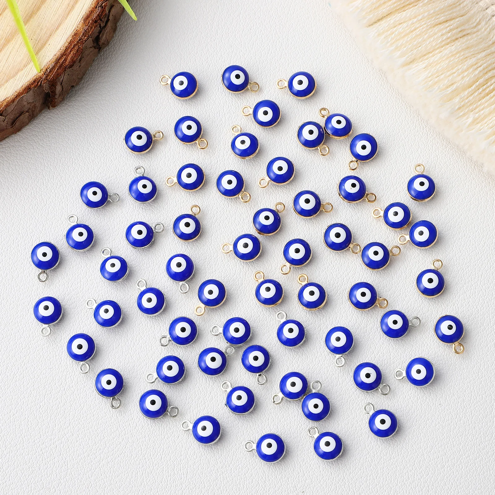

60 шт. подвеска в виде глаз, маленькое злое очарование, изготовление ювелирных изделий, бусины с большим отверстием, треугольное ожерелье