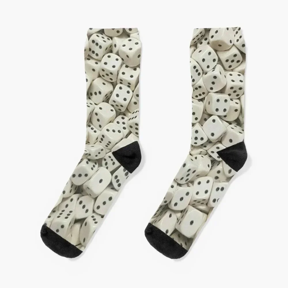 

DICE (white) Socks Climbing soccer anti-slip sheer Christmas Boy Socks Women's custom sports basketball custom Man Socks Women's