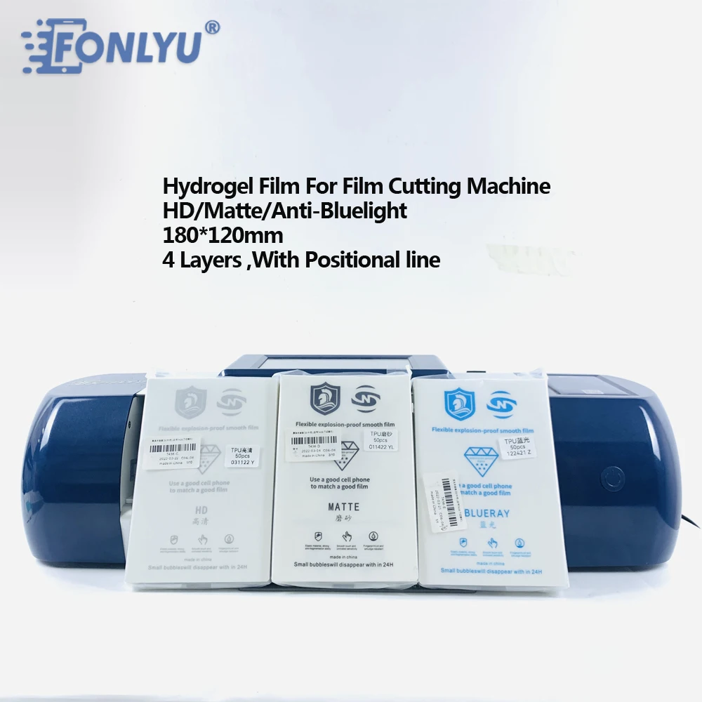 FONLYU Universal Hydrogel Film For Blade Cutting Machine HD/Matte/Anti Blue-Ray/UV/Anti Glare TPU Screen Protector Cutting Film