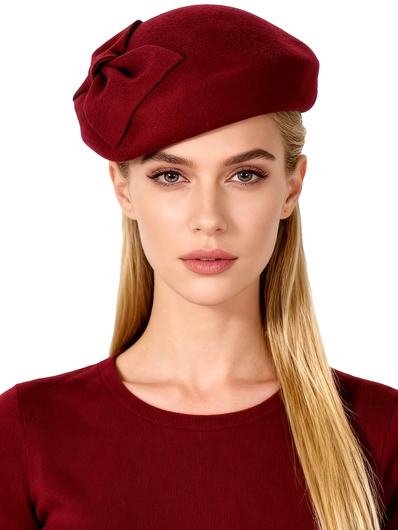 Czarne fascynatory z filcu wełnianego 100% dla kobiet, eleganckie kapelusze na wesele, derby, przyjęcie herbaciane, do kościoła, na formalne okazje, z ozdobną kokardą. — zdjęcie 7