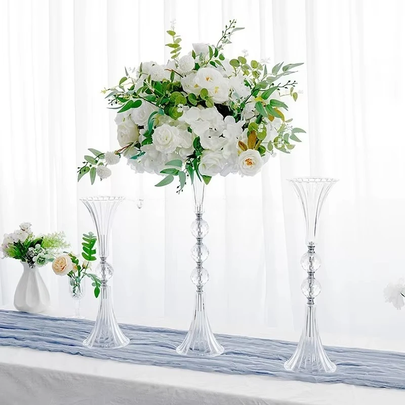 New table flower decorative ornament ball small transparent plastic vase wedding event supplies
