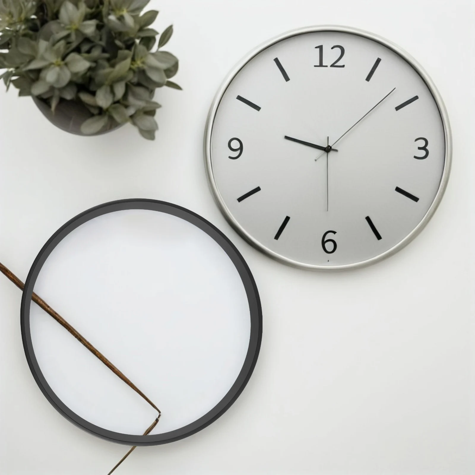 

12-Inch Round Metal Wall Clock Frame Replacement Parts Minimalist Design Glossy Finish Easy Installation For Home Decor Wall