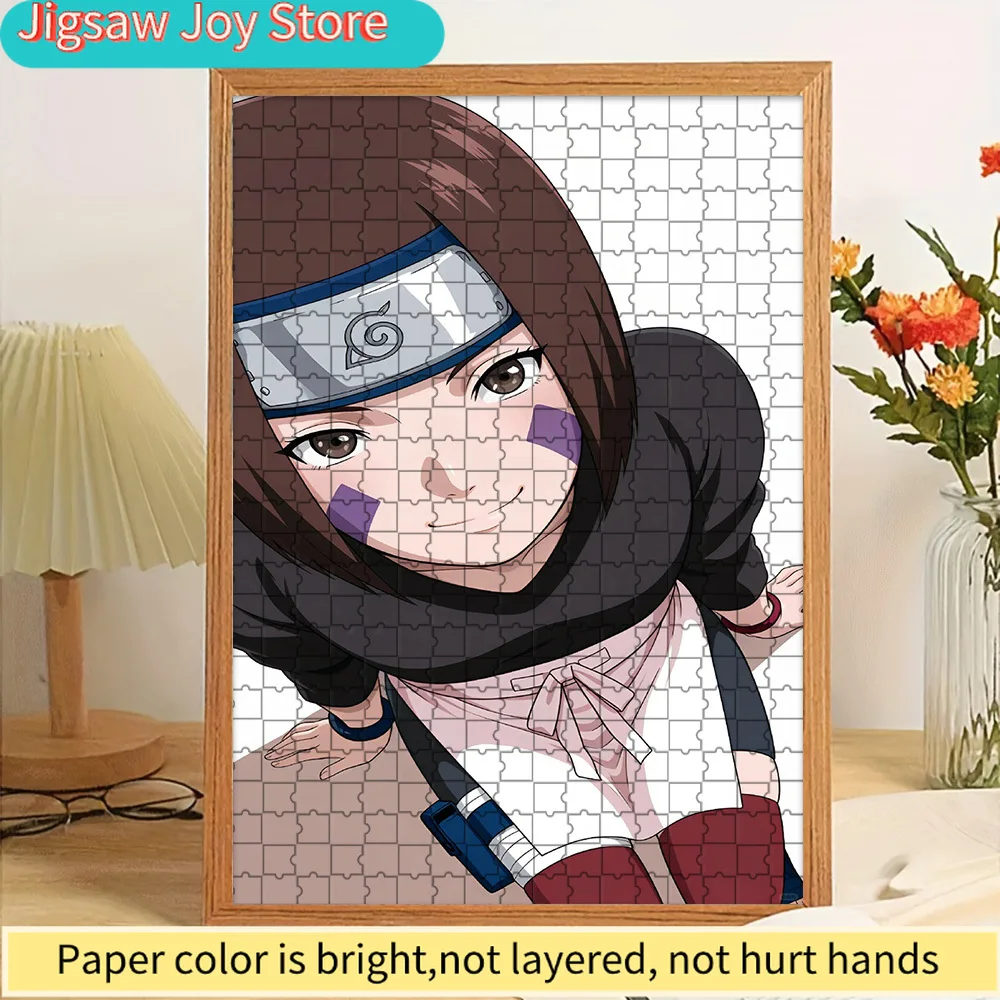 

Бумажный пазл Рин Нохара: Игривый аниме-персонаж ниндзя из Конохи с фиолетовыми полосками на щеках и скрытой повязкой на голову с листом, премиум-качество