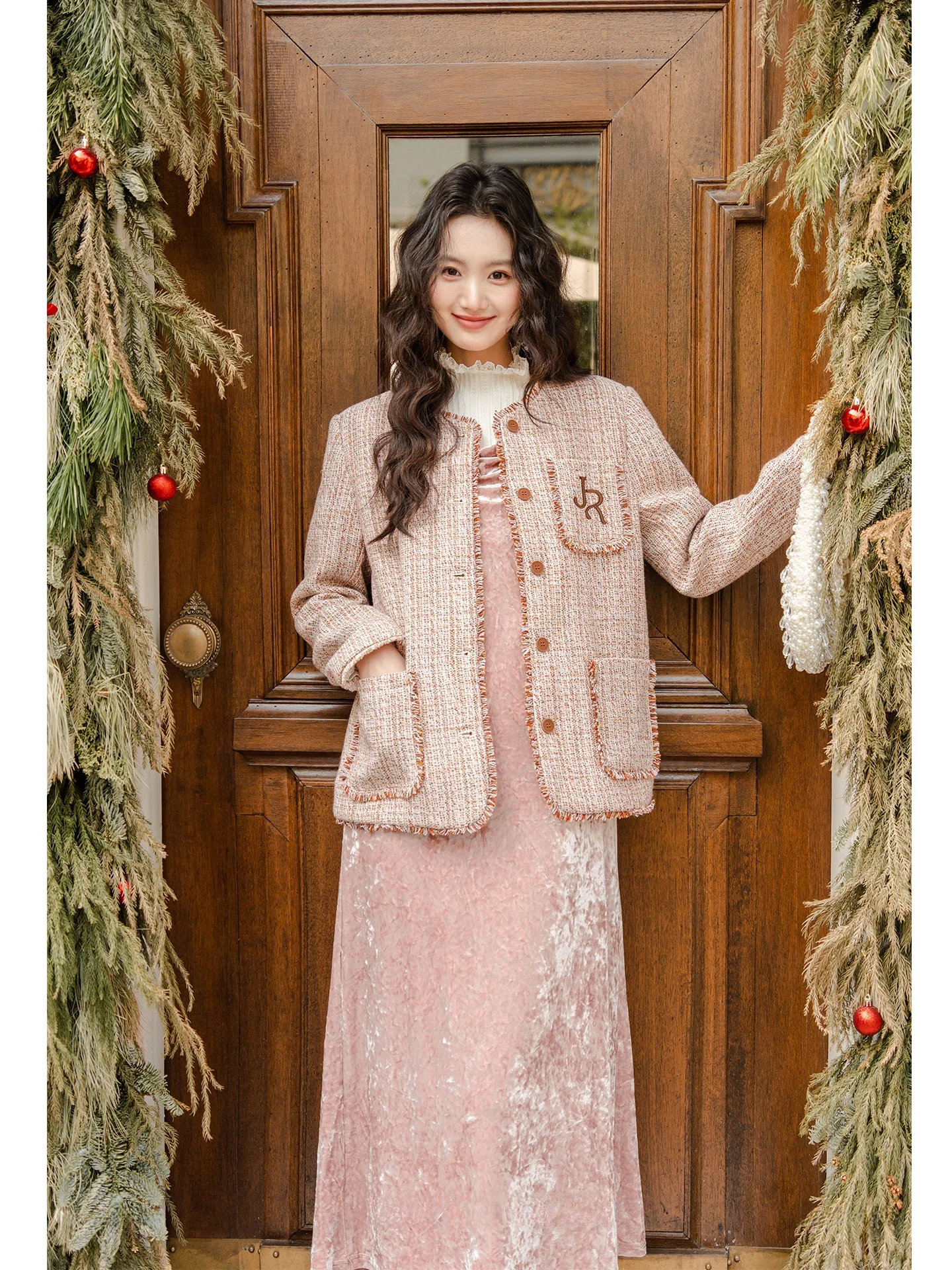 

Pink ort Quilted Coat Women's Faionable Winter Outerwear Stand Fit Bright Tead Cozy Polyester Fiber round Ne Butto...