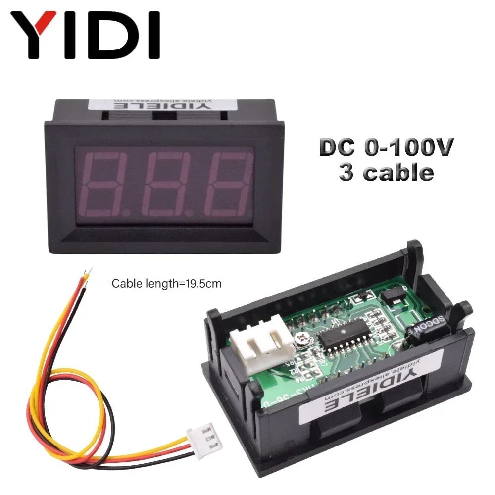 5/10pcs 0.56 LED Digital Ammeter Voltmeter Panel DC 30V 100V AC 220V 500V 600V Calibrate Reading Red Green Blue Volt Amp Meter