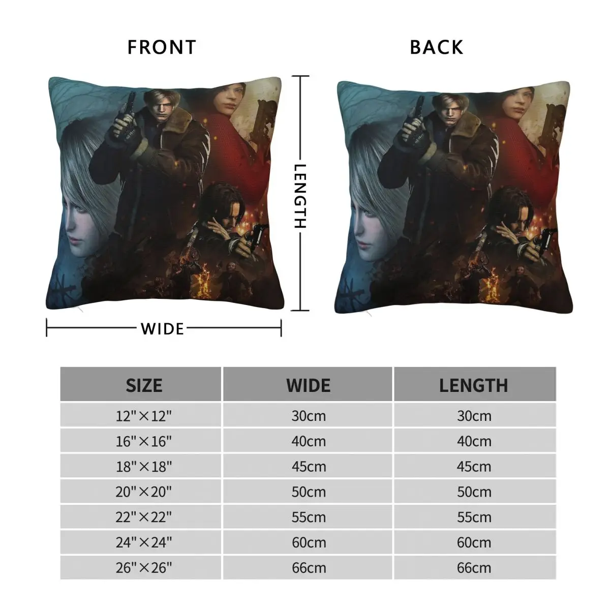 Leon Scott Kennedy Pillowcase Polyester Linen Velvet Printed Zip Decorative Pillow Case Home Cushion Cover