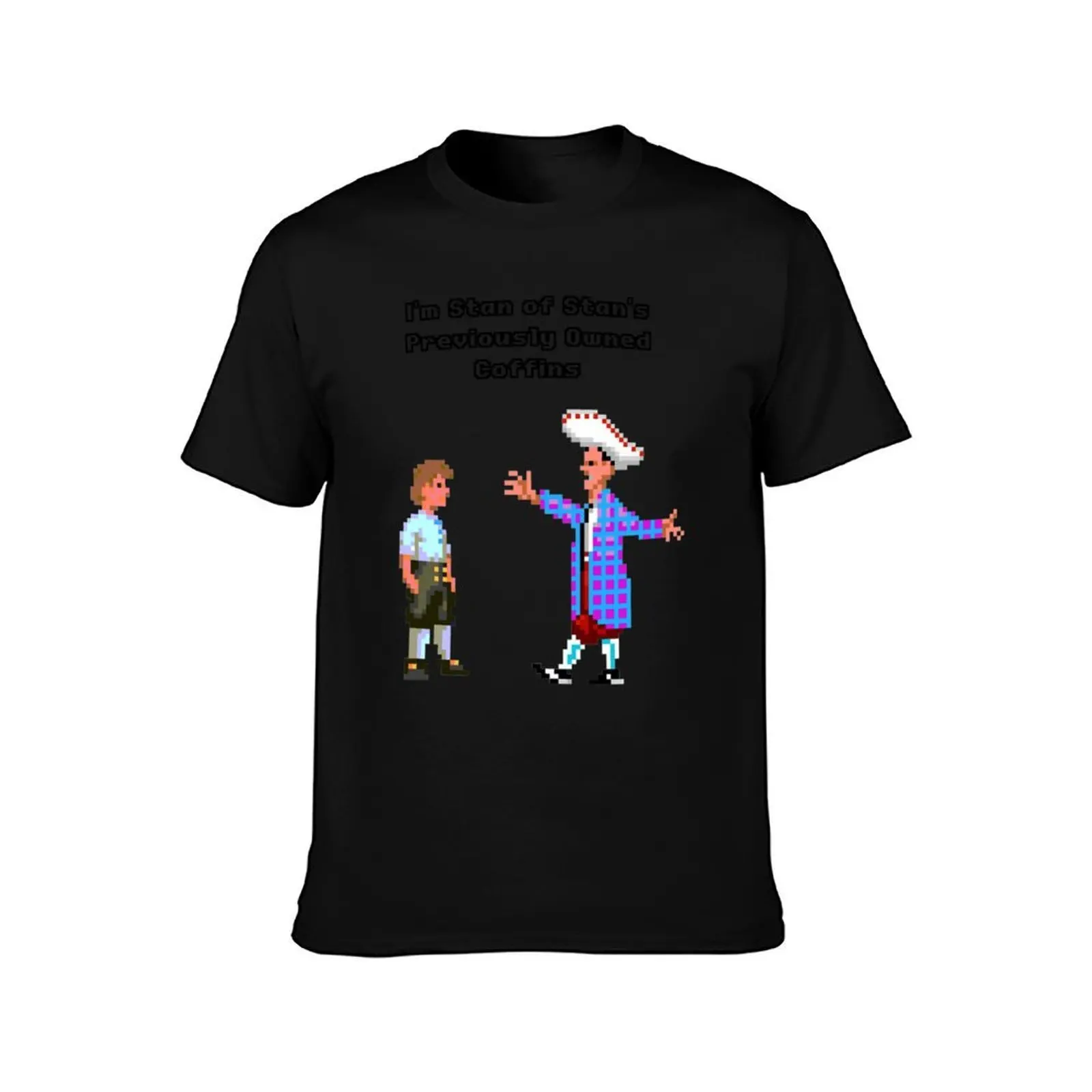 Monkey Island - Stan (coffins) T-Shirt, Summer Casual Cotton Tee, Oversized Streetwear Tops, Vintage Graphic Print, 100% Cotton