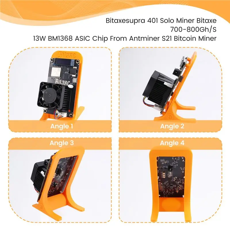 Bitaxesupra 401 Solo Miner Bitaxe 700-800Gh/S 13W BM1368 puce ASIC de Antminer S21 Bitcoin BTC Miner avec support prise britannique