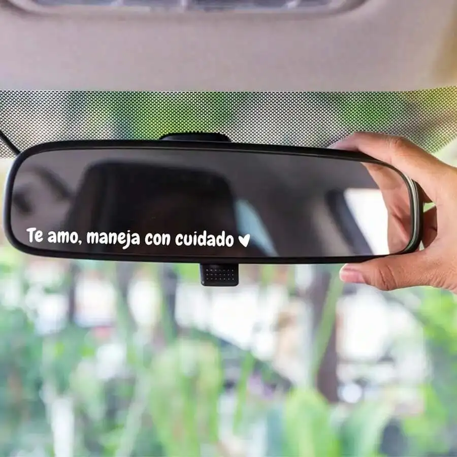 I Love You Drive Safe Sticker Spanish Love Quote Waterproof Vinyl Decal Car Rear View Mirror Window Decoration