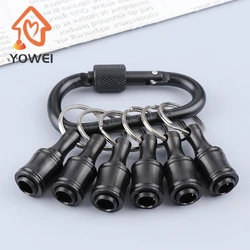 6Pcs/Set Bit Holder 1/4 Inch Hex Screwdriver Bits Holder Extension Bar Key chain Adapter Drill Bits Change Screws Bit Holder