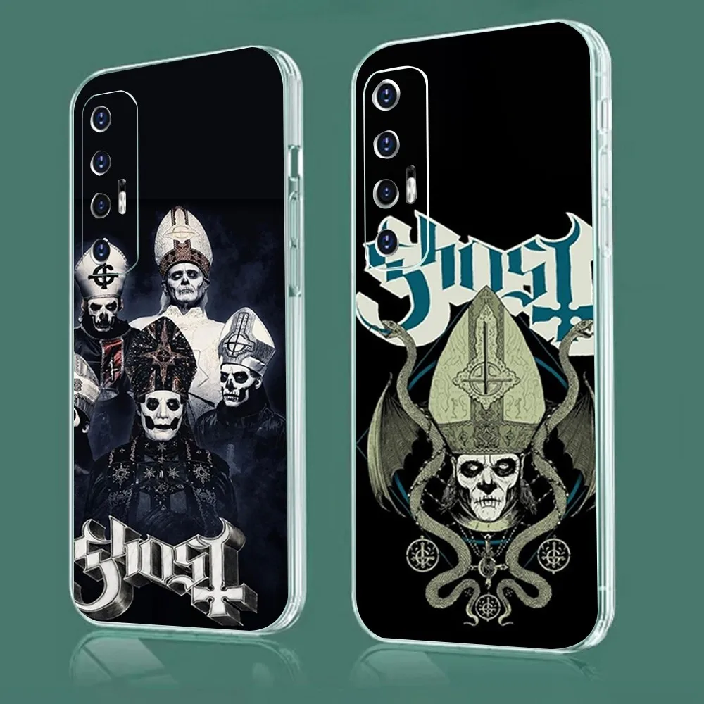 G-ghost Heavy M-metal Band Phone Case For Xiaomi 11 Redmi Note 11 5G 8T 9A 9 10T Note8Pro Note9 12SUltra Transparent Case