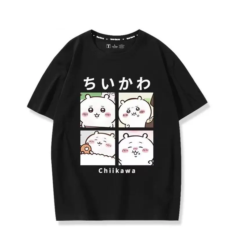 T Shirt Chiikawa Usagi Short Sleeve Anime Cartoon Graphic Print Kawaii Casual Summer Unisex Top for Men Women Daily Gift Fashion