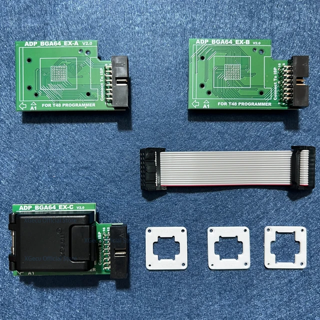 BGA64 Adapter 3 w 1 V2 Gniazdo IC do progamera XGecu T48, ADP_BGA64_EX-A EX-B EX-C Upgrade V2.0 Uchwyt sondy z podwójną głowicą