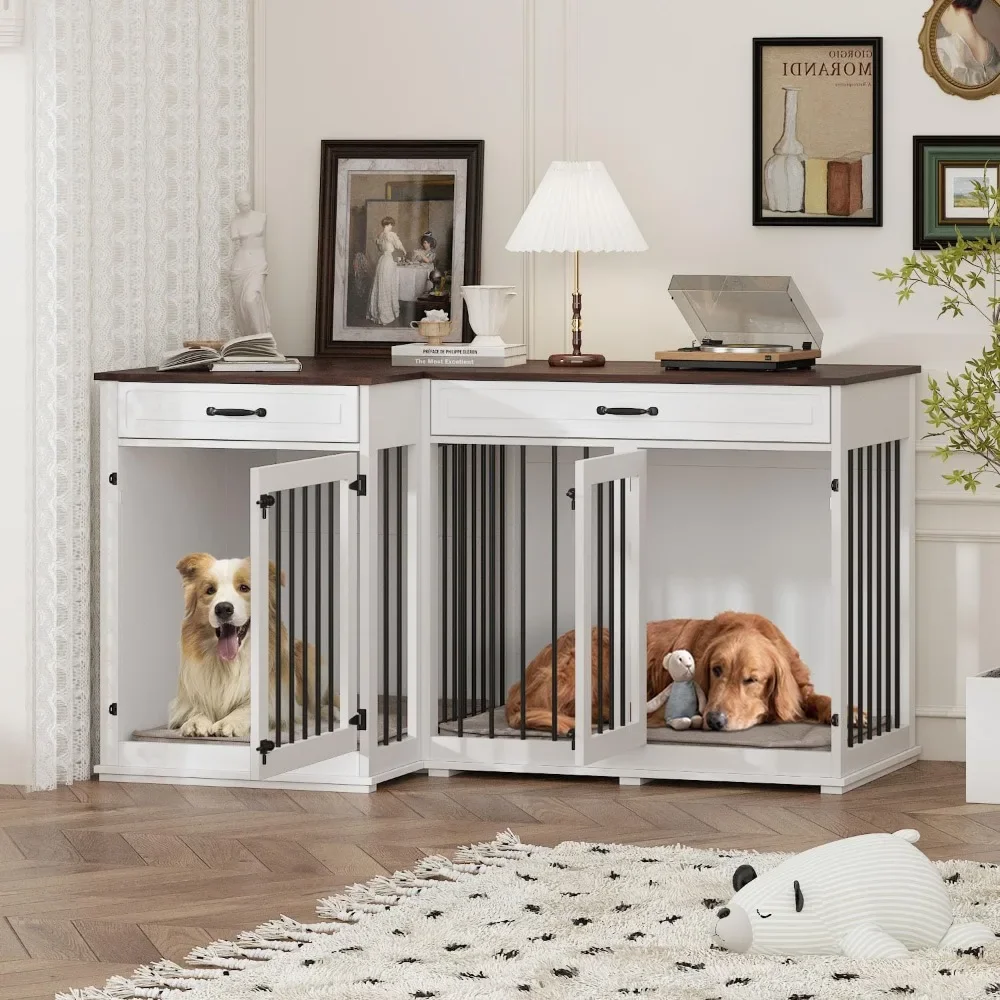 Dog Crate Furniture for 2 Dogs, 59