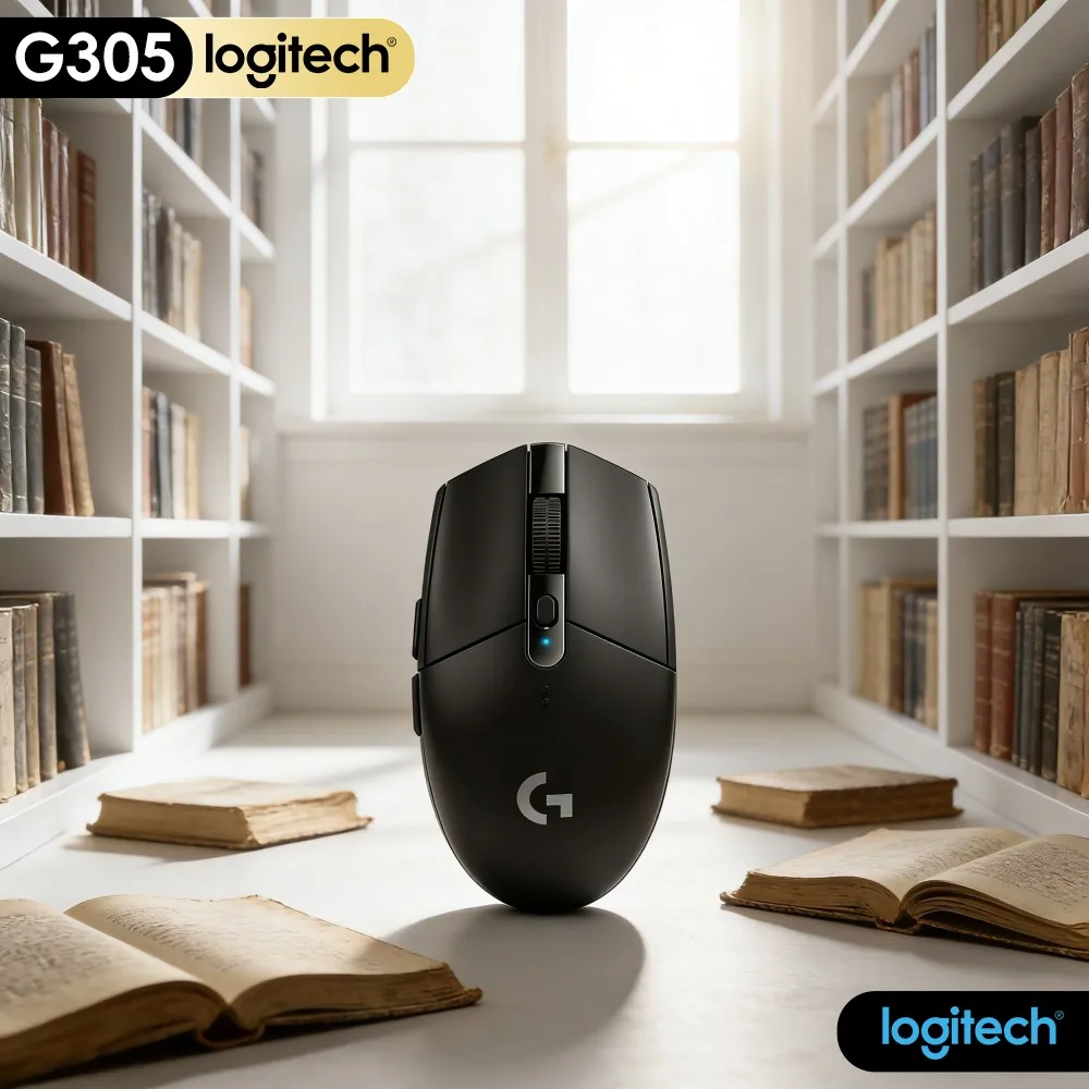 Logitech G305 LIGHTSPEED Wireless Long Play Mouse HERO 12000 DPI 6 Programmable Buttons 250H Battery Built For PC Mac Devices