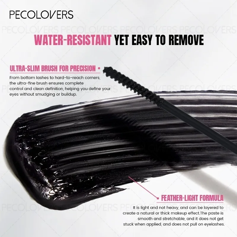 Black Tube Mascara, Eyelash Base, Curly Eyelashes, Natural and Long-lasting, Waterproof and Sweat-proof, Eye Cosmetics