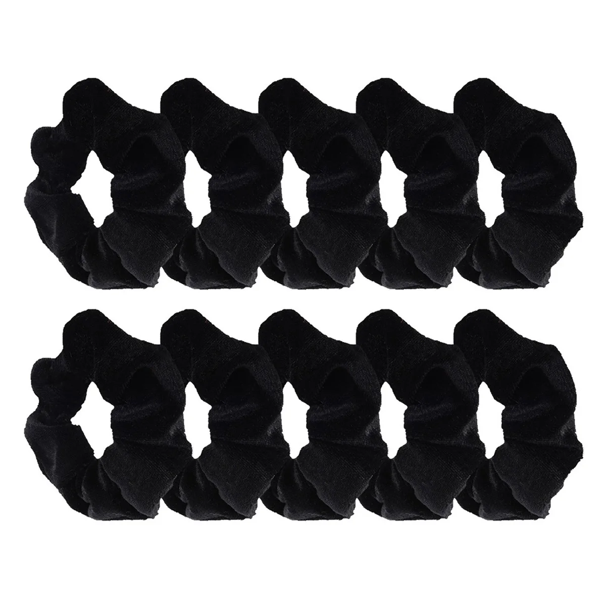 10 Pack Rope Hair Ribbons Black Elastic Ties Bands Scrunchies Accessories