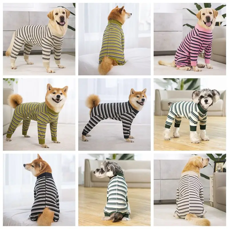 Dog Jumpsuit Full Cover Dog Recovery Suit After Surgery Anti Shedding Bodysuit Pet Claming Pajamas for Small Medium Large Dogs